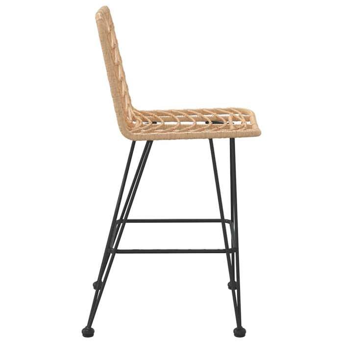 Tabourets de bar - (lot de 2) - Meuble de Siège - 45x56x1035cm Résine tressée et acier CC1212