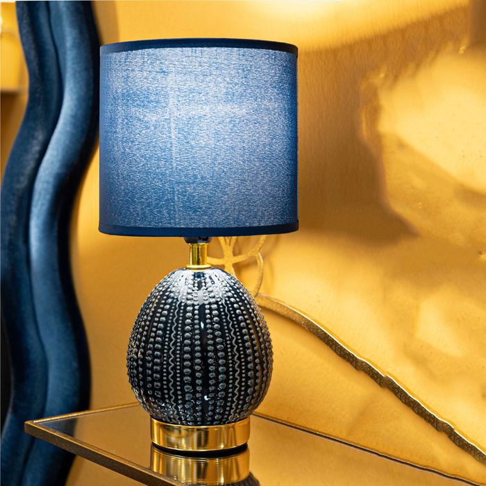 Lampadaire de Table Yakuta Dmora en Céramique Bleue