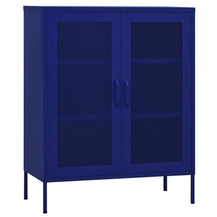 Armoire de rangement intérieur Cabinet avec Portes Bleu marine 80x35x1015 cm Acier B4379