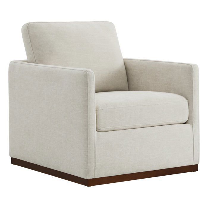 Fauteuil Pivotant En Tissu Chenil Fauteuil Moderne Médiéval Certifié FSC-Blanc