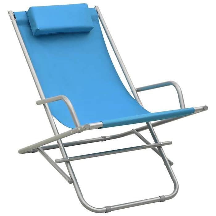 Siège de balcon - HAOSHOP - Chaises à bascule lot de 2 Acier Bleu &01_61705