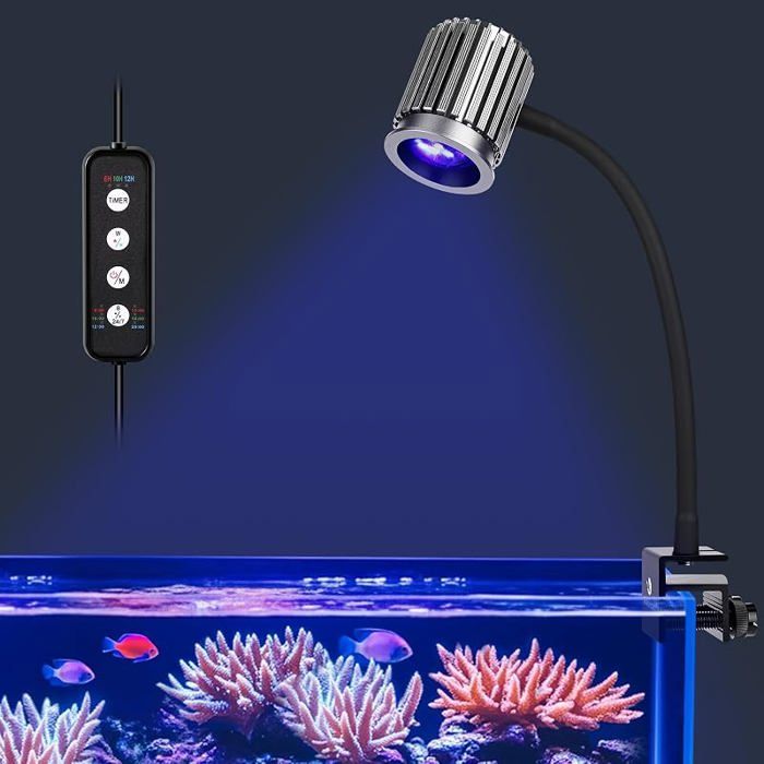 Eclairage daquarium Eclairage LED plein-spectre daquarium 10 niveaux de luminosité réglables 22W 24/7mode déclairage