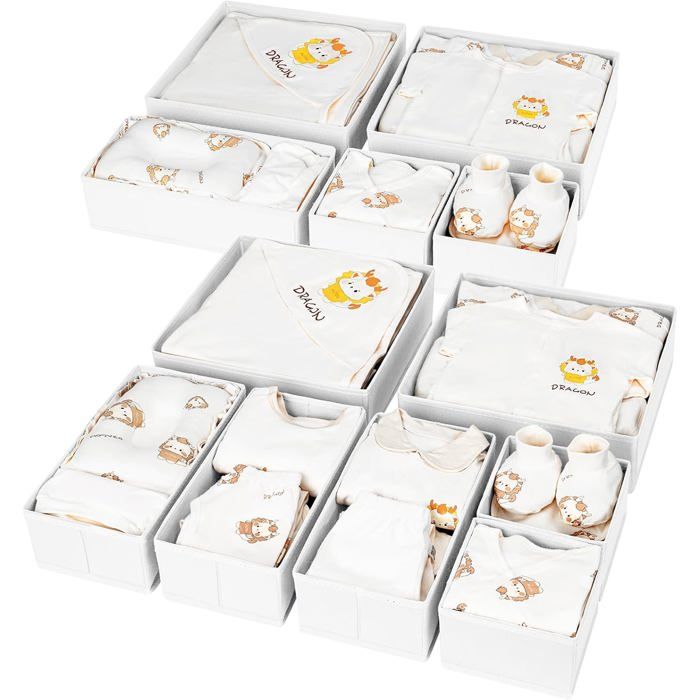 Pack of Non-woven Storage Boxes Drawer Organizers Foldable and Breathable Drawer Storage Ideal for Bras Underwear