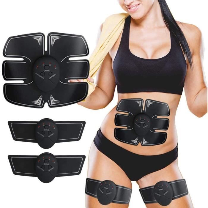 WARDBES Ceinture Abdominale EMS 2025 – Écran LCD, 8 Modes, 9 Niveaux, Recharge USB – Stimulateur Musculaire Pour Abdos, Bras, Cuisses – Fitness Nomade