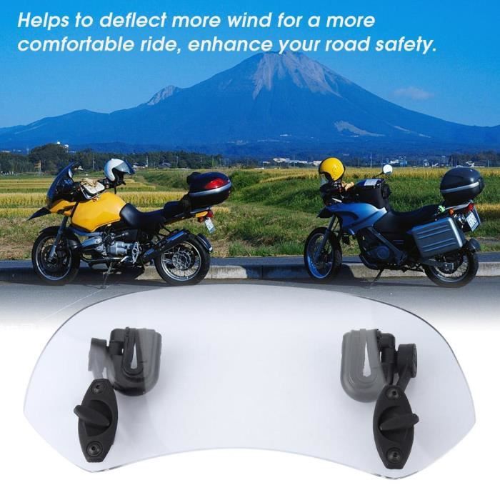 Déflecteur de vent de moto déflecteur dair de spoiler de pare-brise de moto universelle modifiée pour moto Fumé