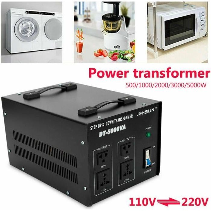 5000W 220V 110V transformateur de convertisseur de tension intensifient/abaissent le dispositif de convertisseur