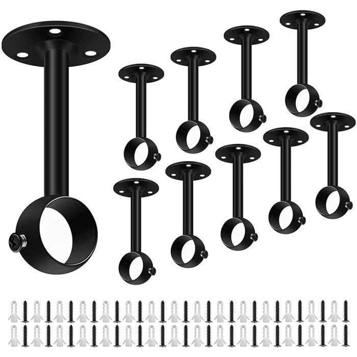 Support de tringle pour penderie - Support de fixation plafond pour rideau de douche - Lot de 4 - Argent - Semi-perforé - 19 mm | Leroy Merlin Support de tringle pour penderie - Support de fixation plafond pour rideau de douche - Lot de 4 - Argent - Semi-perforé - 19 mm | Leroy Merlin
