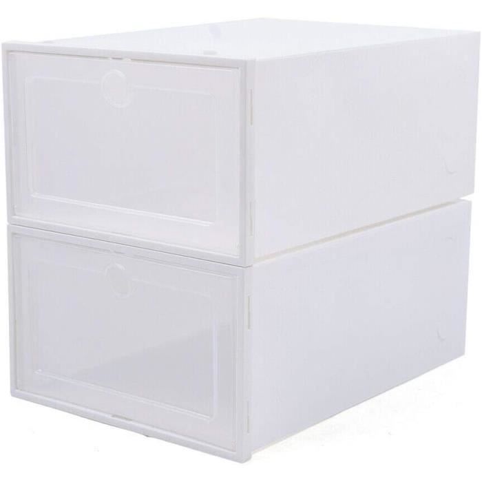 Lot De 2 Boîtes à Chaussures En Papier - 30x21x12 Cm, Rangement Pratique, Fenêtre Transparente