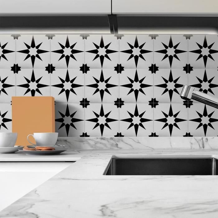 Carrelage Adhésif DEWOO Effet Brique Blanche - 10 Pièces 30,5x30,5cm (pour Cuisine/salle De Bain, Résistant à L'eau)