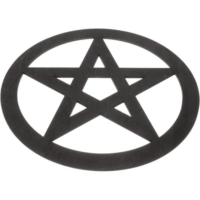 Ornement Pentacle Rétro Noir Pour Décoration Murale - Symbole Spirituel 29x29 Cm - Plateau D'autel Pour Rituels Et Déco