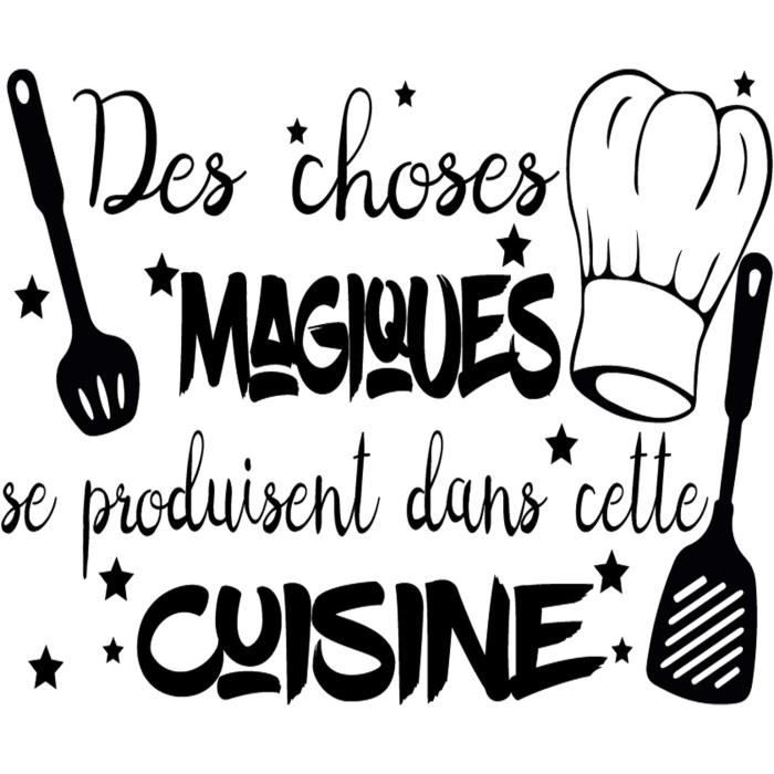 Stickers Muraux Français "DES CHOSES MAGIQUES" - Autocollants Décoratifs Phrases, Vinyle Réutilisable