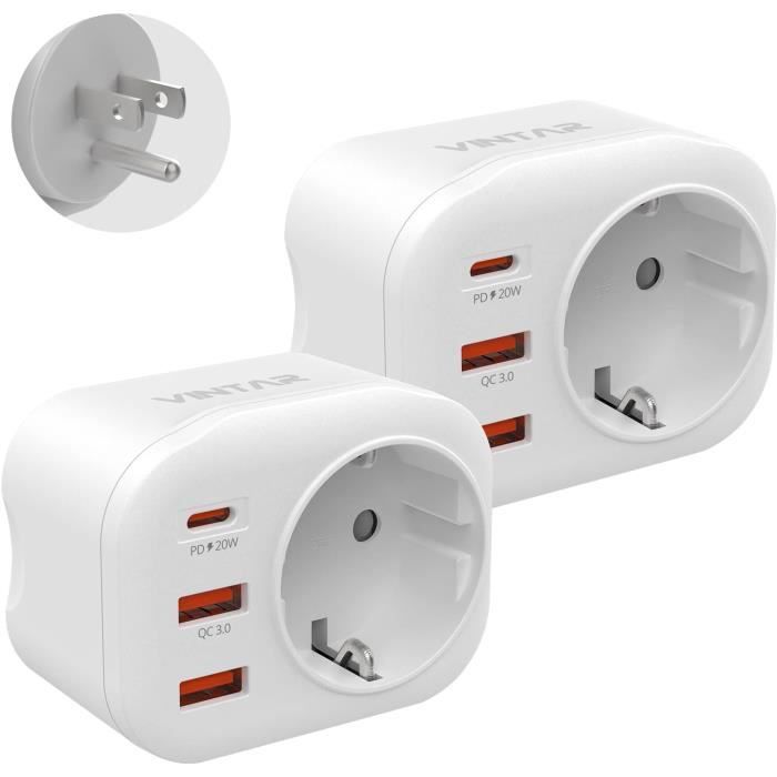 VINTAR 1PC Prise Adaptateur Italie, Adaptateur de Voyage Europe