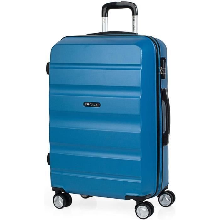 ancienne valise rétro vintage Rigide Bleu H 16 L 60 l 41 cm #78