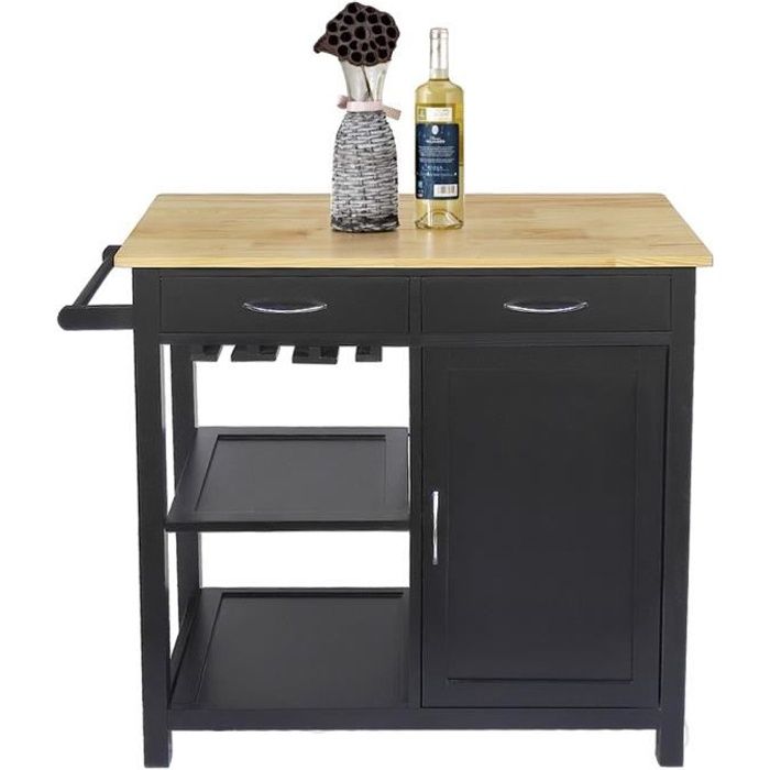 Desserte Cuisine Etagere Avec 2 Tiroirs 2 Etageres 1 Armoire De Haute Qualite Couleur Du Du Bois Noir 82 40 79cm Achat Vente Desserte Billot Desserte Cuisine Etagere Bientot Le Black Friday Cdiscount