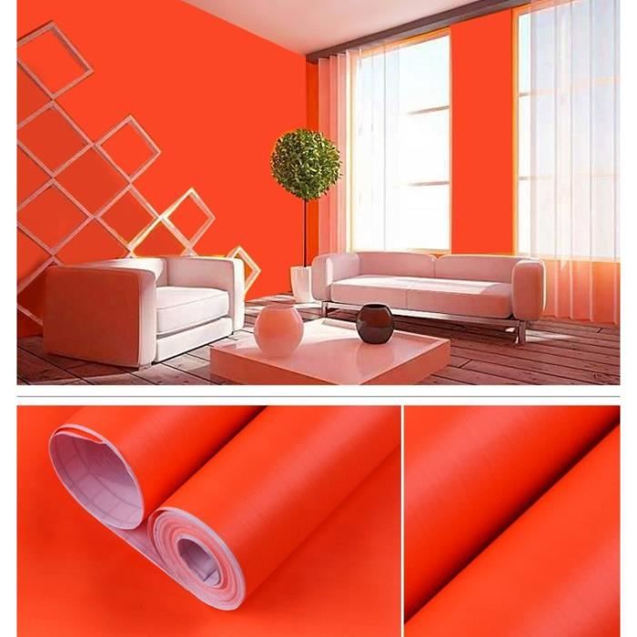 1pcs Papier Peint Auto Adhesif 45cmx10m Orange Stickers Autocollant Muraux Decoration Pour Chambre Salon Meuble Achat Vente Papier Peint 1pcs Papier Peint Auto Adhe Cdiscount