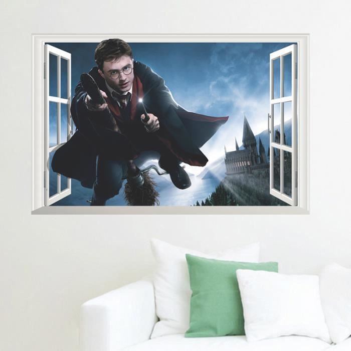 3D Windows Harry Potter Wall Stickers école PVC décoration pour les enfants  chambre autocollant - Cdiscount Maison