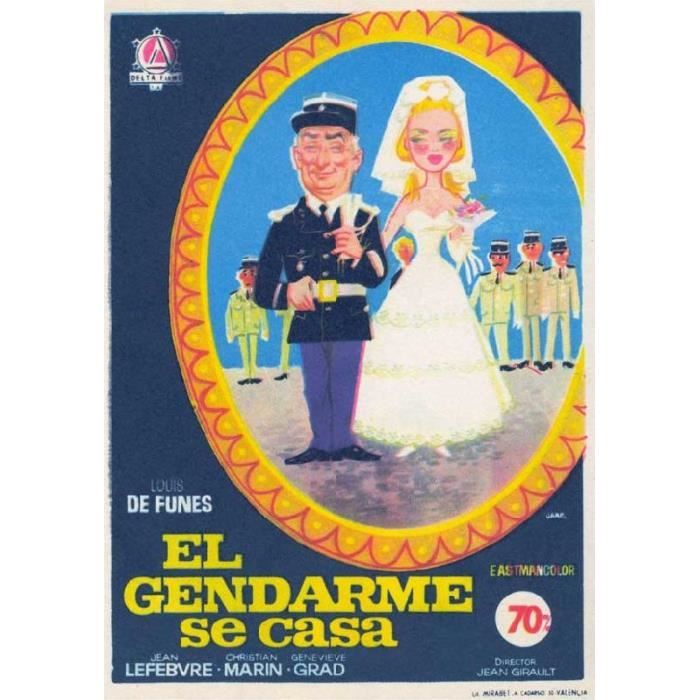 Affiche Du Film Le Gendarme Se Marie 28 X 43 Cm Achat Vente Affiche Poster Cdiscount