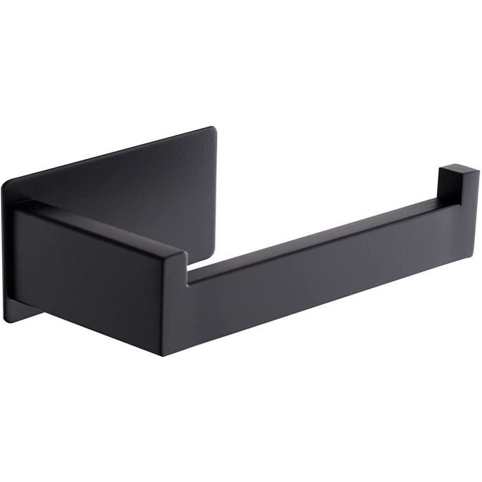 Support WC Auto-adhésif En Inox Avec étagère & Boîte à Lingettes - 3 Rouleaux, Sans Perçage