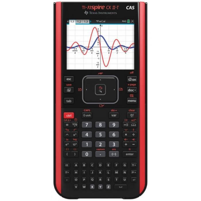 Calculatrice graphique Texas Instruments TI-Nspire CX II-T CAS Noir et Rouge - TEXAS INSTRUMENTS