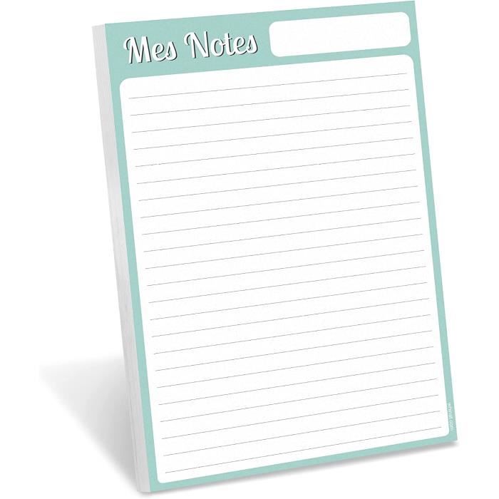 To Do List - Bloc note & Memo MES NOTES - Carnet de 60 pages pour