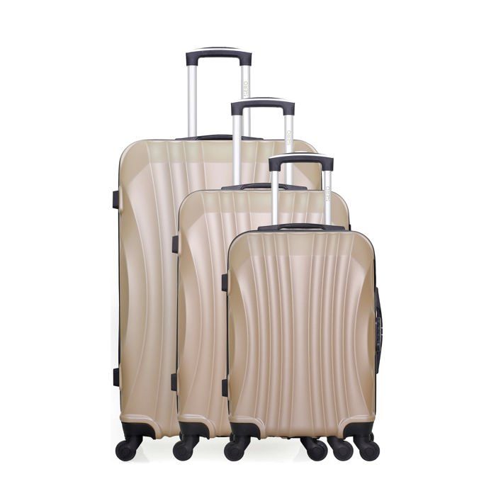 Set De 3 Valises LEADZM Coque Rigide ABS - 20, 24, 28 Pouces | Roulettes 360° | Serrure à Code | Gris Argenté