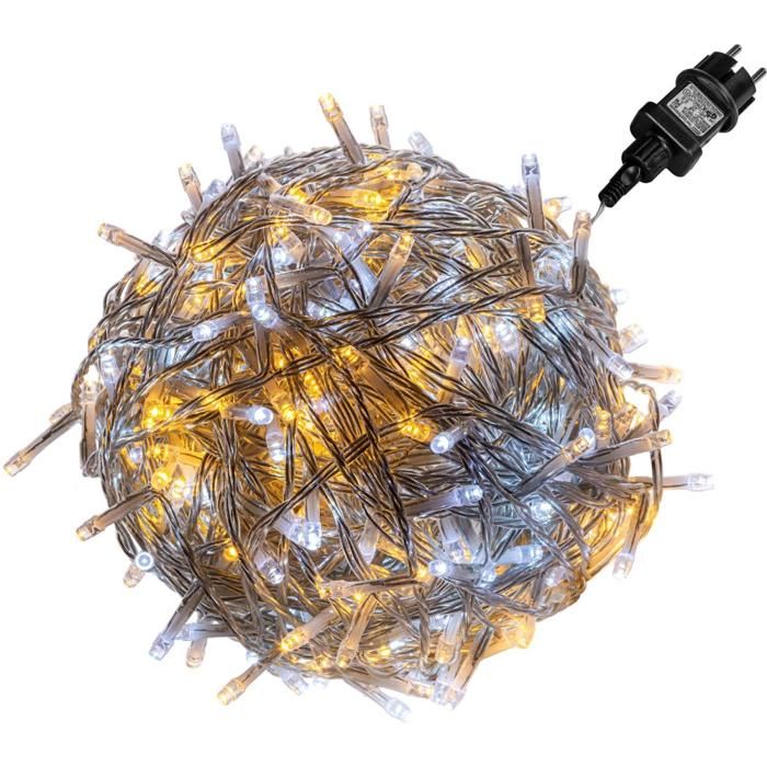 Guirlande lumineuse LED VOLTRONIC 40m - 400 LED - chaud/froid - câble transparent