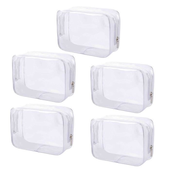 Trousse de Toilette,Transparente Trousse de Toilette de Voyage Clear Plastic Blue 3 Pieces Trousse de Voyage pour Femmes Hommes Enfants Douche Imperm/éable Diff/érentes Tailles