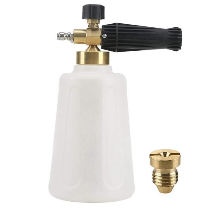 Canon à Mousse Kebtek 1L Avec Raccord Quick 1/4 – Pour Nettoyeur Haute Pression – Réglage Densité Mousse – Lavage Voiture, Moto, Sols