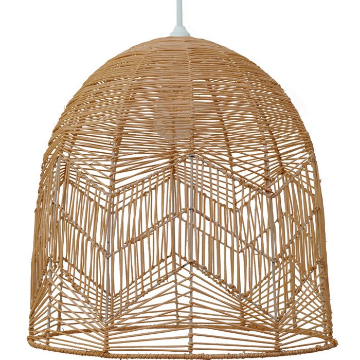 Lampe suspendue boho Bali en rotin naturel - Tuan Bois naturel clair
