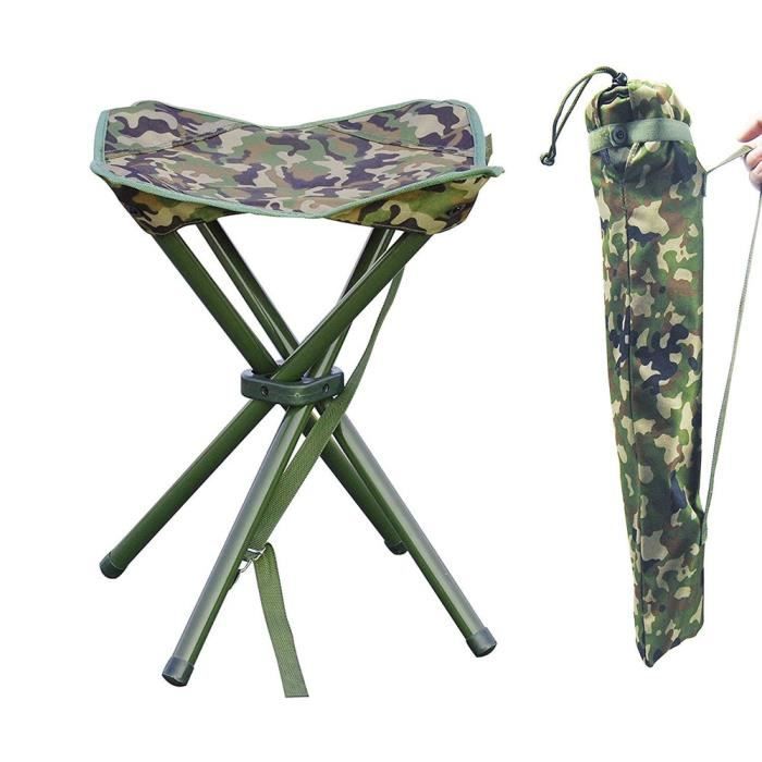 Chaise Pliable Camouflage Ultra Légère - Camping Pêche Randonnée - Siège Portable 120kg