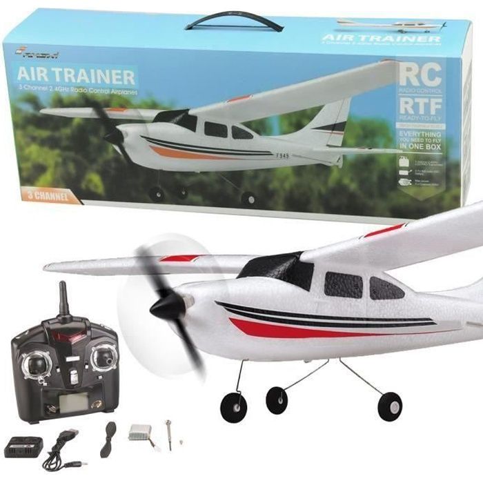 Avion Cessna 182 F949 WlToys Voltige Training Portée 200m Blanc Cdiscount
