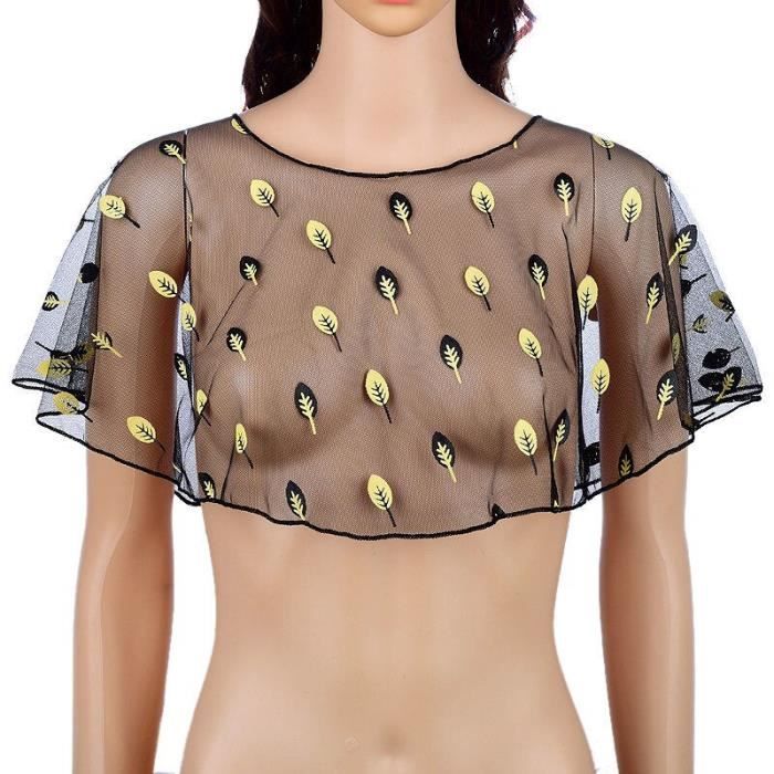 U72 Noir V tement Cor en En Mousseline De Soie Pour Femme Ch le
