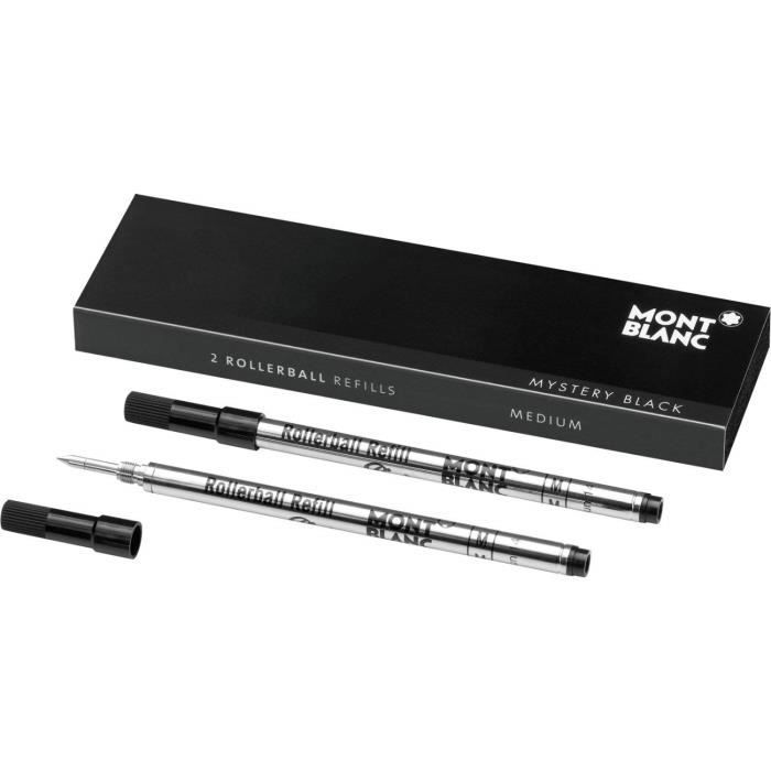 Montblanc 105158 Recharge pour Stylo Rollerball Montblanc - 2x Mystery Black - Noir - M - Taille Medium