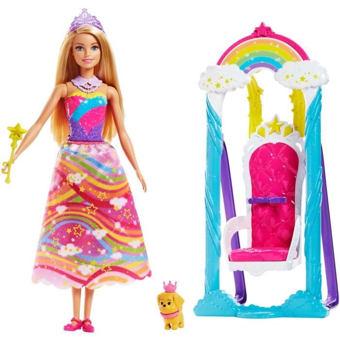 Barbie Dreamtopia poup e princesse Arc en Ciel avec sa balan oire