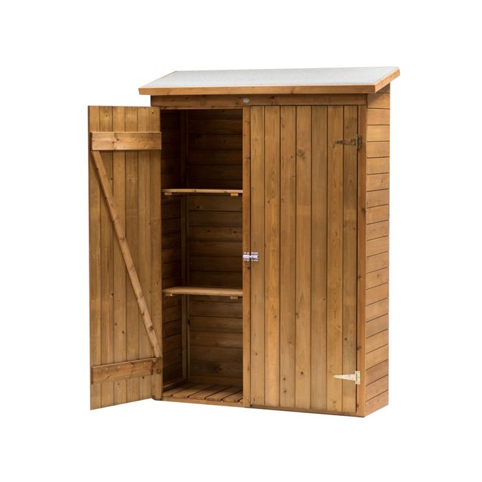 Armoire de rangement - AXI - Olivier - Bois massif - Marron - 2 étagères
