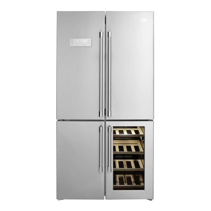 BEKO Réfrigérateur frigo américain US 4 portes inox 519L A+ Froid