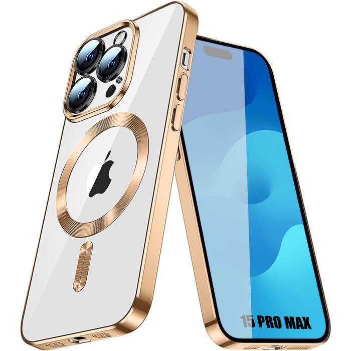 Coque iPhone 12 Pro Max GOLD Brillant avec Protection de Camera Et Porte  Carte en TPU Couleur Blanc