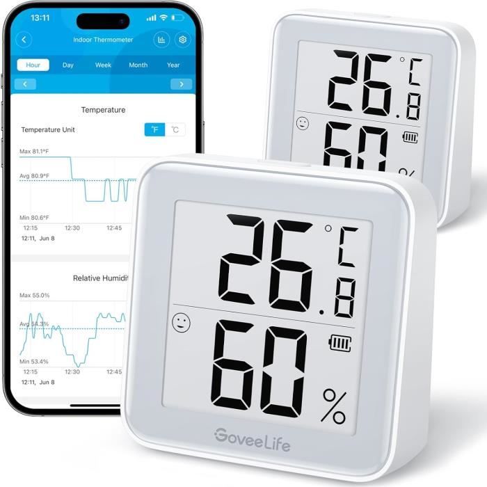 Meatmeet S Pro Thermomètre à viande avec Bluetooth, 6 capteurs de température fonctionnent simultanément, précision de ± 0,1 °C, surveillance par application avec minuterie et alarme, IP69 étanche et Meatmeet S Pro Thermomètre à viande avec Bluetooth, 6 capteurs de température fonctionnent simultanément, précision de ± 0,1 °C, surveillance par application avec minuterie et alarme, IP69 étanche et