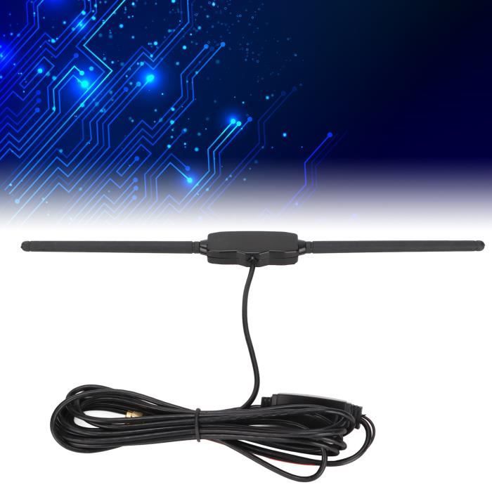 Antenne Autoradio Voiture Brise Collante Adaptateur Fiche DIN Avec 3m Câble Compatible Avec Auto Camion Véhicule SUV Jeep FM AM Radio Amplificateur HD Lecteur