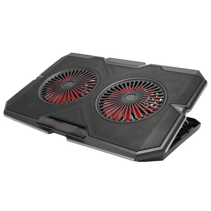 Support De Refroidissement Pour Ordinateur Portable Avec 5 Ventilateurs Silencieux USB - Base Réglable Multi-angles, Antidérapante, Avec éclairage LED