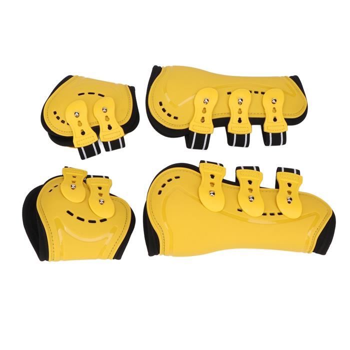 Guêtres Tendon Cheval Cyrank - Bottes Protection Avant Ouvert, Absorbe Chocs, Matériau PU (Paire)