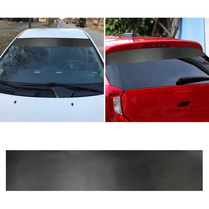 Bande Pare-Soleil Pour Voiture 140x20 Cm - Vinyle Noir Mat Autocollant - Protection Contre L'Éblouissement