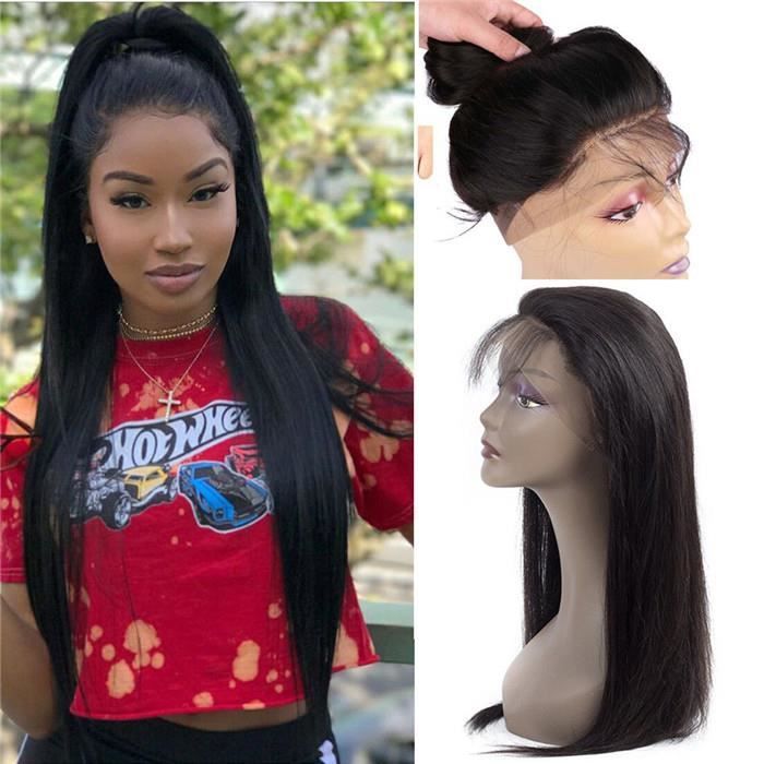 Br silien 360 Lace Frontal Closure Straight Hair 8 pouces de