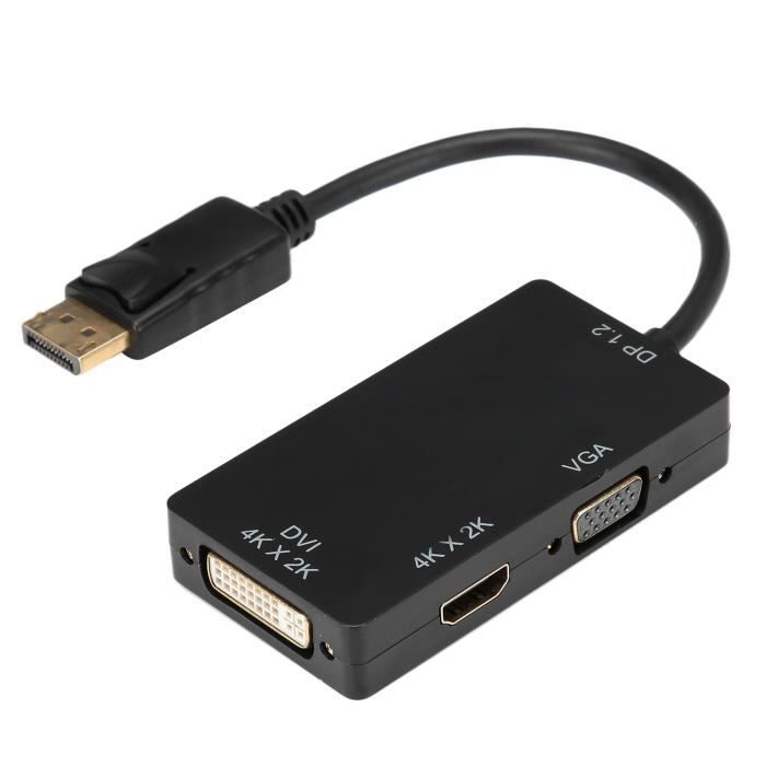 Convertisseur DisplayPort vers HDMI, VGA, DVI - Adaptateur avec sortie
