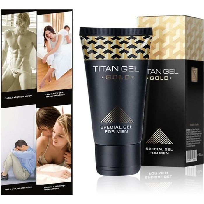 Crème Gold Titan Gel de haute qualité pour massages externes pour hommes - LESHP - Taille 80 * 40mm - Noir