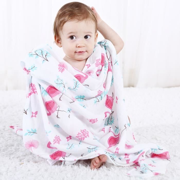 Lifetree Mousseline Swaddle Couvertures Pour Bebe Maxi Lange 1cm X 1cm Flamingo Cdiscount Puericulture Eveil Bebe