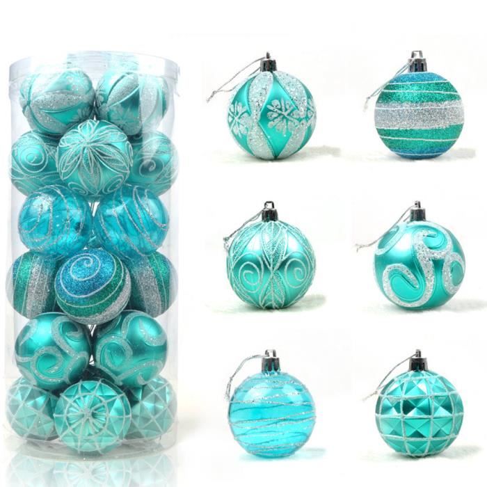 Boule De Noel Bleu 6cm