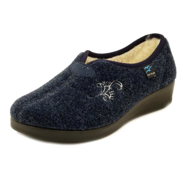 AIRPLUM Chaussons Homme - Dakar - Fabriqué en France, bleu marine, 8.5