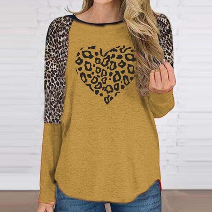 TIMEMEAN Top Femme Manches 3/4 - Imprimé Floral, Col V Et Dentelle - Coton/Polyester