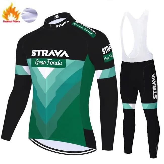 Maillot de Cyclisme Manches Longues Hiver Tenue de Velo Homme Thermique Equipe Cdiscount Sport